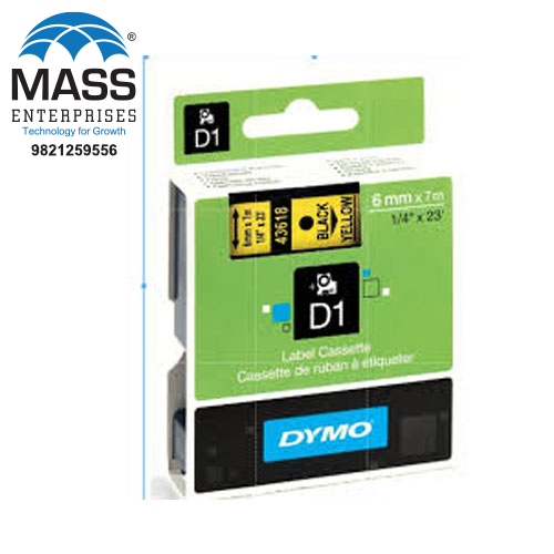 43618 Dymo Label Tape Cassette 6MM Yellow