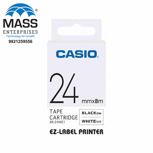 Casio XR-24WE1 Label Tape 24mm Black on White 24mm x 8m