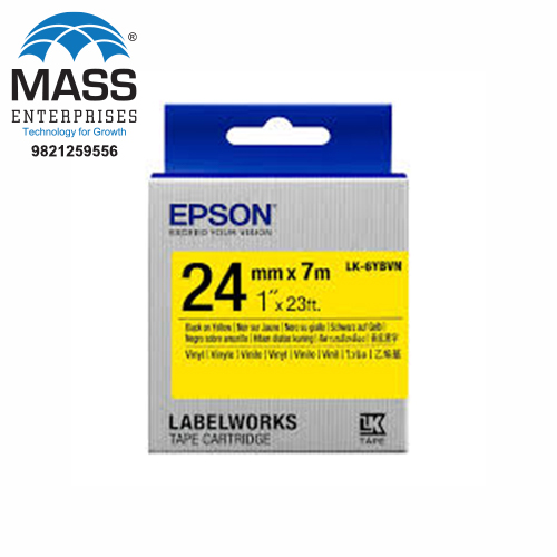 Epson LK-6YBP Label Tape 24mm Black on Yellow 24mm x 9m