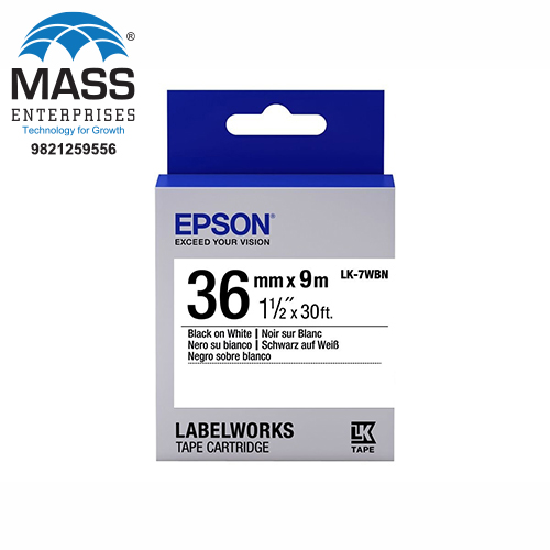 Epson LK-7WBN Label Tape 36mm Black on White 36mm x 9m