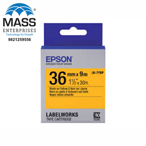 Epson LK-7YBP Label Tape 36mm Black on Yellow 36mm x 9m