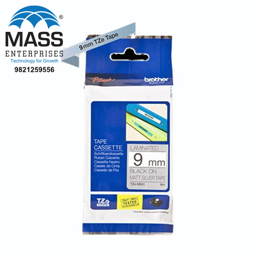 TZe-M921 black on Matte Sliver Tape Cassette 9MM Matte Sliver