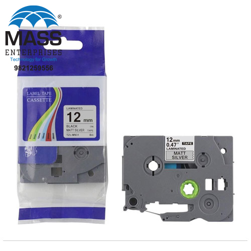TZe-M931 black on Matte Sliver Tape Cassette 12MM Matte Sliver