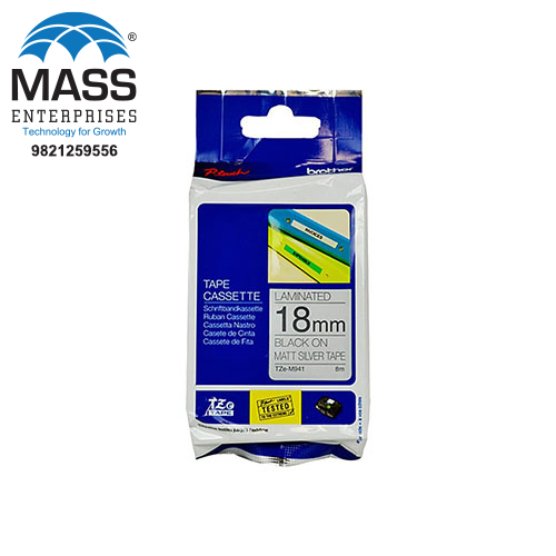 TZe-M941 black on Matte Sliver Tape Cassette 18MM Matte Sliver