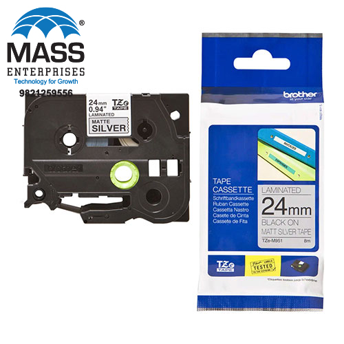 TZe-M951 black on Matte Sliver Tape Cassette 24MM Matte Sliver
