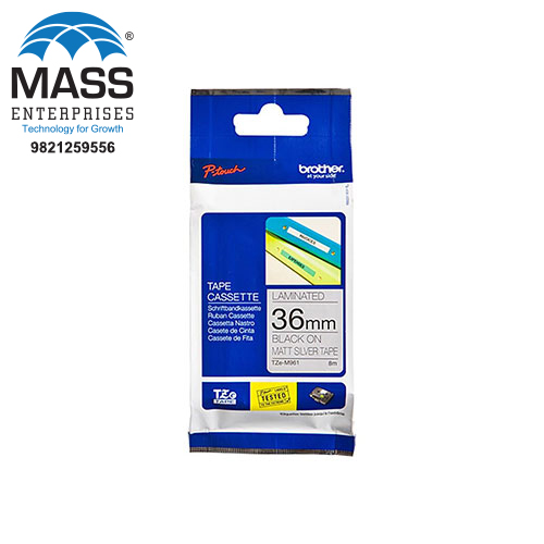 TZe-M961 black on Matte Sliver Tape Cassette 36MM Matte Sliver